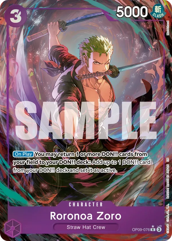 Roronoa Zoro #OP09-076 One Piece Card The Best Vol.2 One Piece card