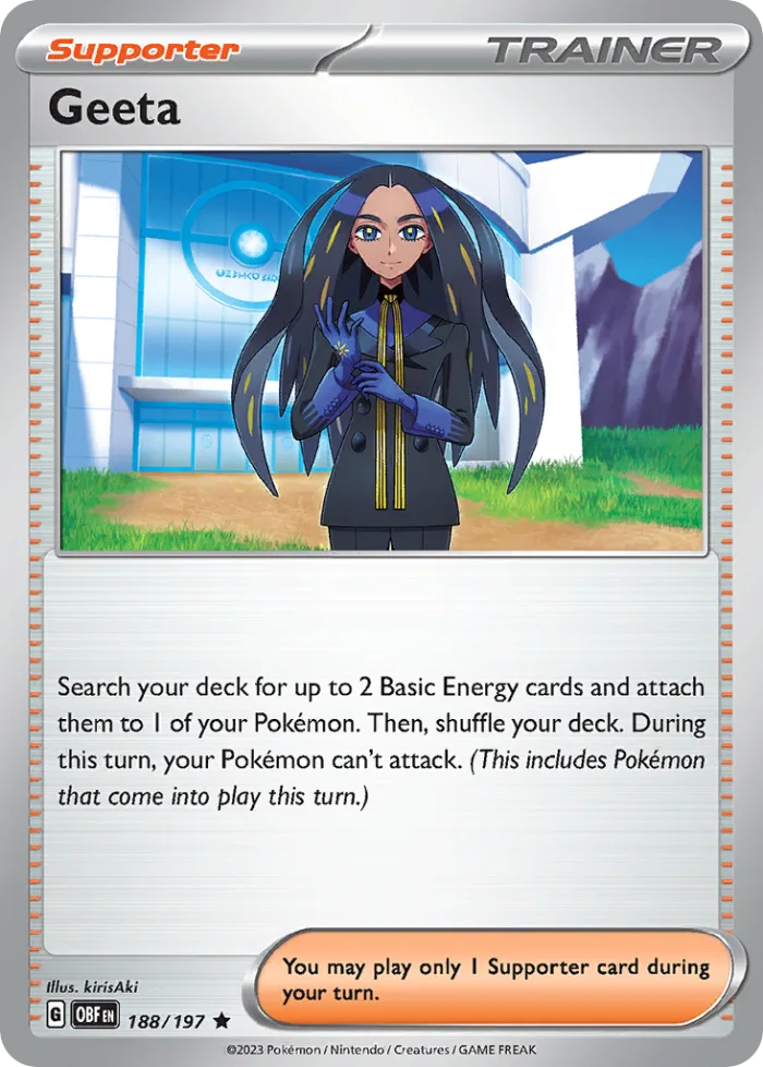 Geeta #188 Obsidian Flames Pokemon card