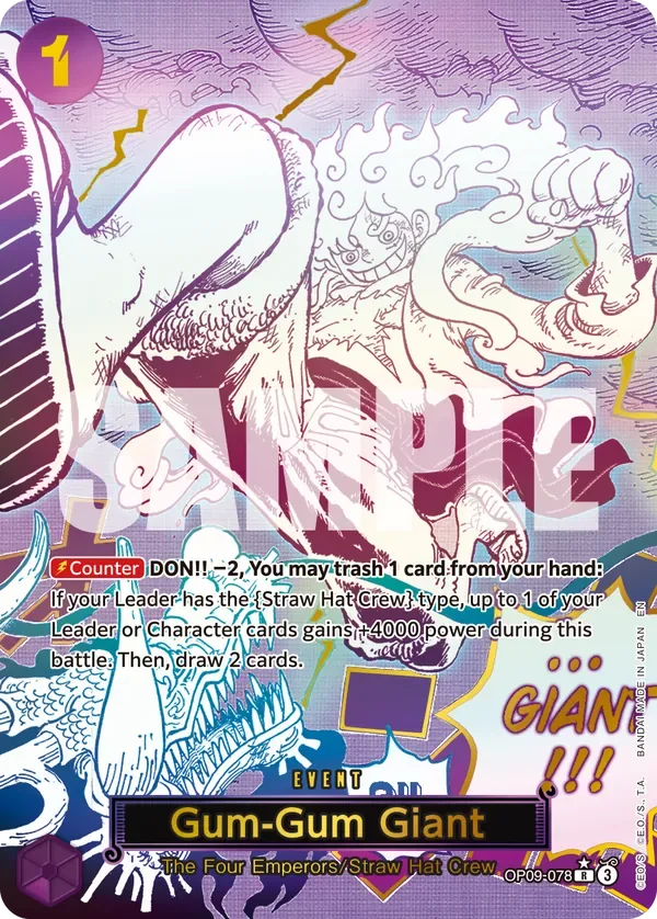 Gum-Gum Giant #OP09-078 One Piece Card The Best Vol.2 One Piece card