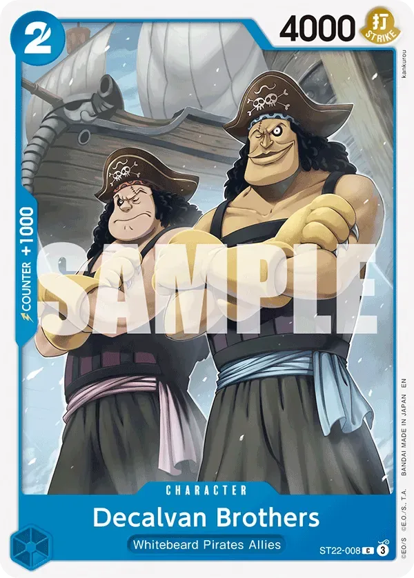Decalvan Brothers #ST22-008 EX Ace & Newgate One Piece card