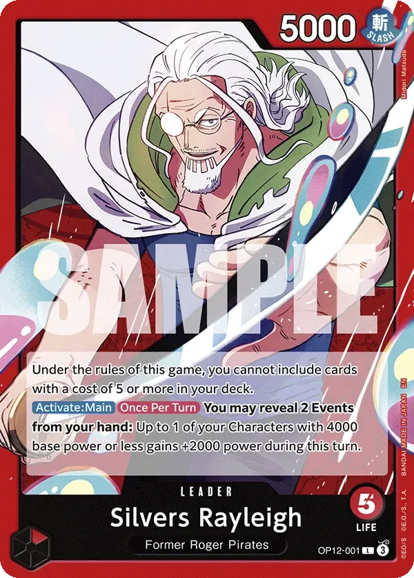 Silvers Rayleigh #OP12-001 Legacy of the Master One Piece card