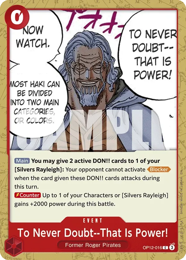 To Never Doubt--That Is Power! #OP12-016 Legacy of the Master One Piece card