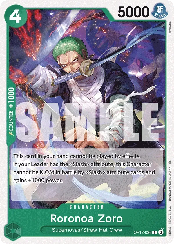 Roronoa Zoro #OP12-036 Legacy of the Master One Piece card
