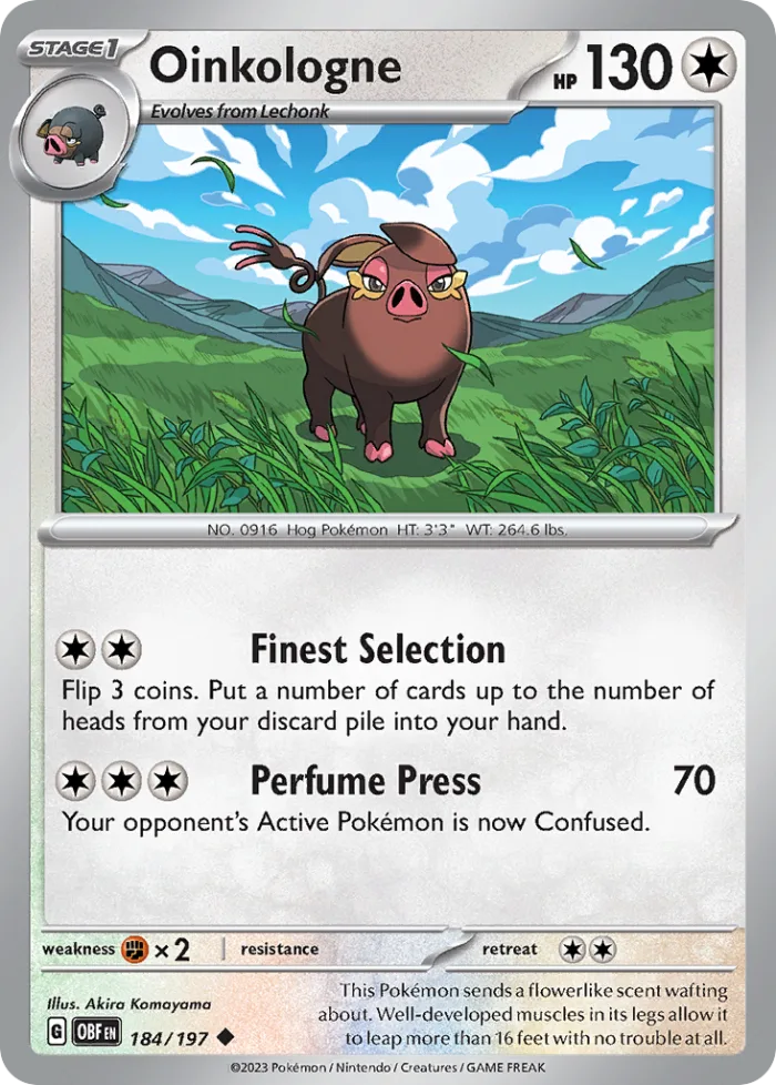 Oinkologne #184 Obsidian Flames Pokemon card