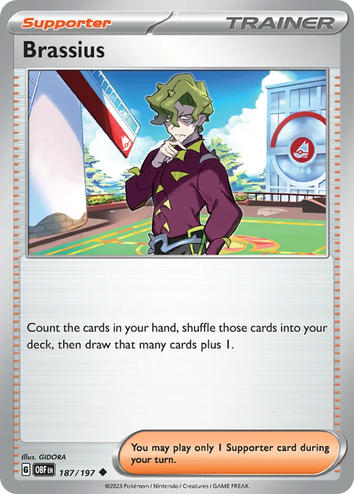 Brassius #187 Obsidian Flames Pokemon card