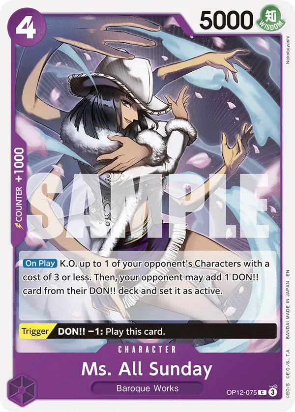 Ms. All Sunday #OP12-075 Legacy of the Master One Piece card