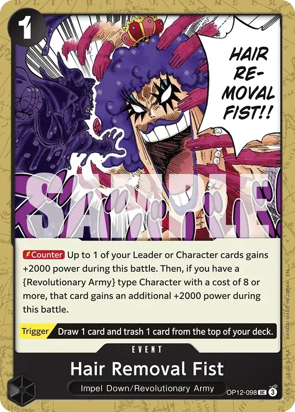 Hair Removal Fist #OP12-098 Legacy of the Master One Piece card