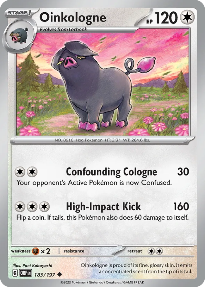 Oinkologne #183 Obsidian Flames Pokemon card