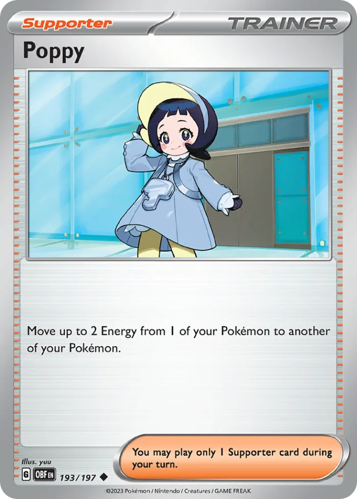 Poppy #193 Obsidian Flames Pokemon card