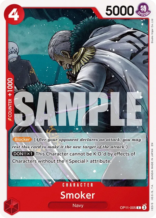 Smoker #OP11-005 A Fist of Divine Speed One Piece card