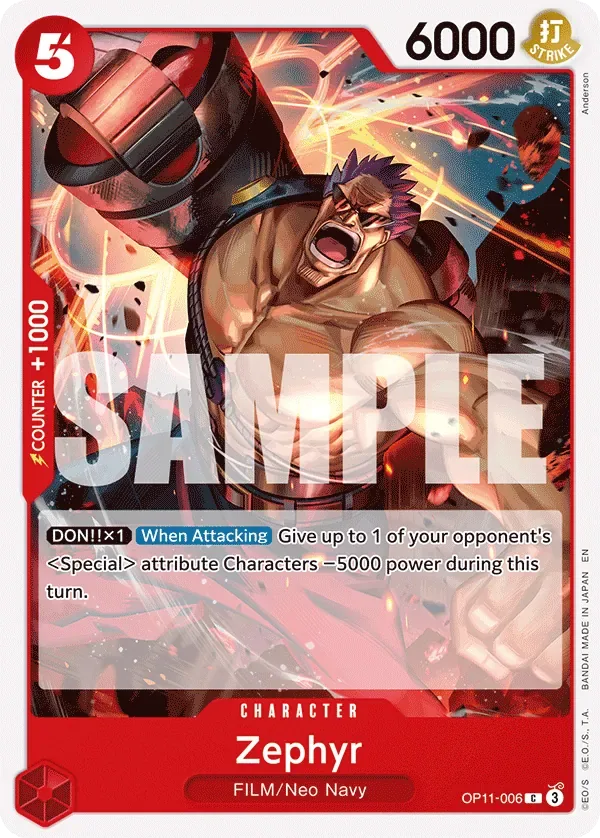 Zephyr #OP11-006 A Fist of Divine Speed One Piece card