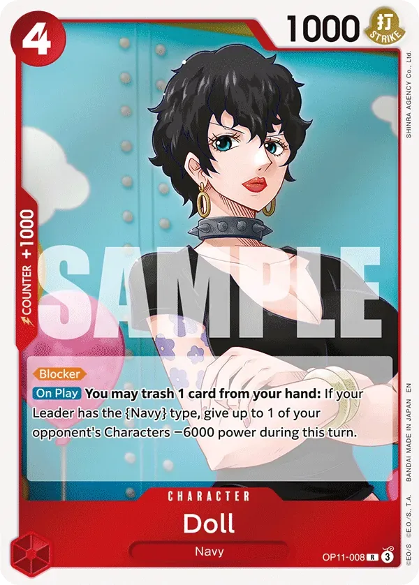 Doll #OP11-008 A Fist of Divine Speed One Piece card