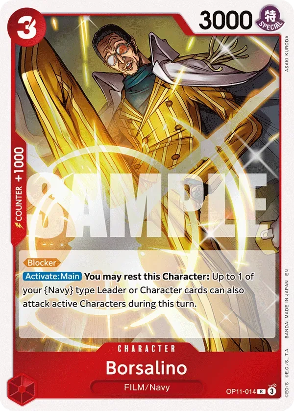 Borsalino #OP11-014 A Fist of Divine Speed One Piece card