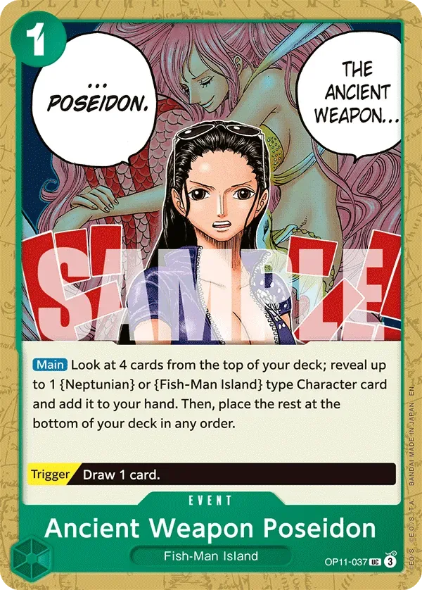 Ancient Weapon Poseidon #OP11-037 A Fist of Divine Speed One Piece card