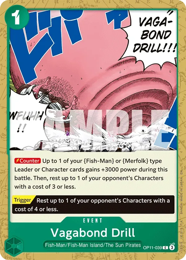 Vagabond Drill #OP11-039 A Fist of Divine Speed One Piece card