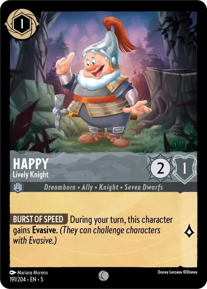 Happy #191 Shimmering Skies Disney Lorcana card