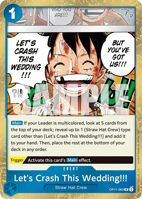 Let's Crash This Wedding!!! #OP11-060 A Fist of Divine Speed One Piece card