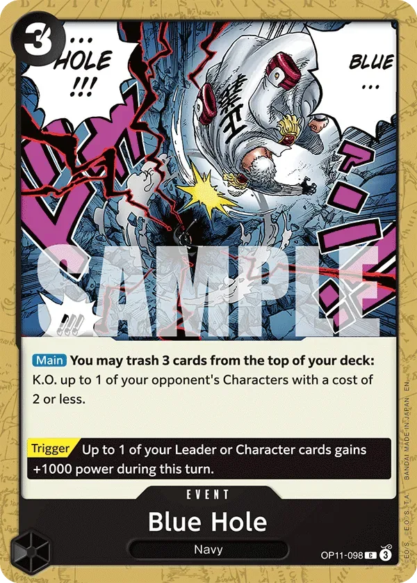 Blue Hole #OP11-098 A Fist of Divine Speed One Piece card