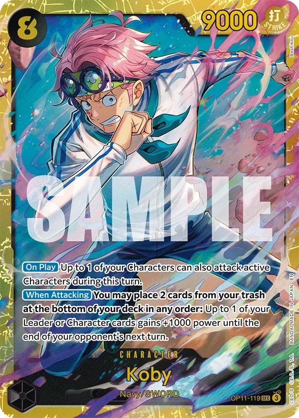 Koby #OP11-119 A Fist of Divine Speed One Piece card