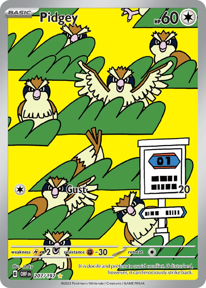 Pidgey #207 Obsidian Flames Pokemon card