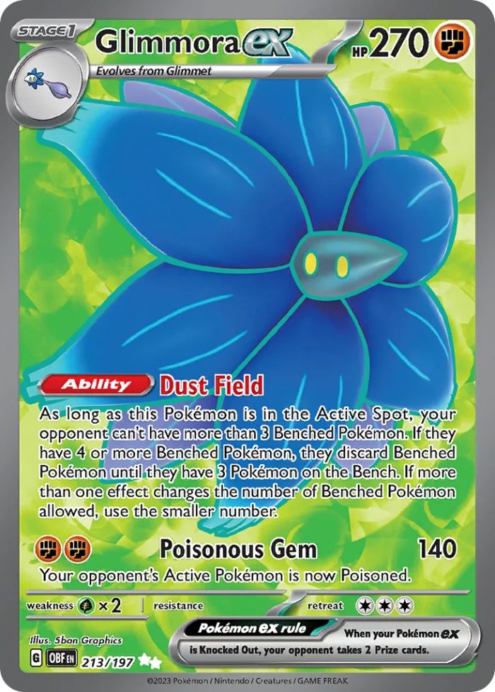 Glimmora ex #213 Obsidian Flames Pokemon card