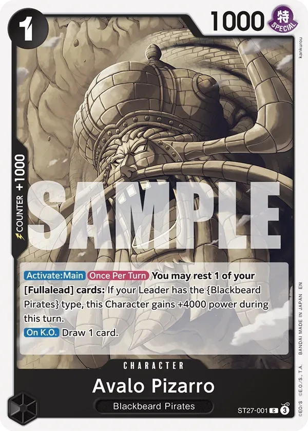 Avalo Pizarro #ST27-001 BLACK Marshall.D.Teach One Piece card