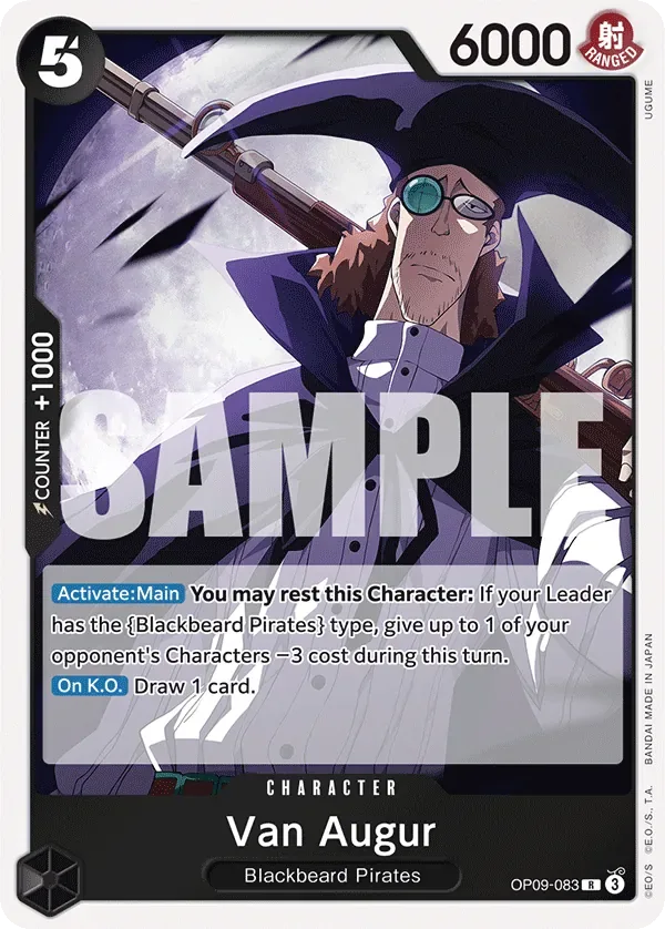 Van Augur #OP09-083 BLACK Marshall.D.Teach One Piece card