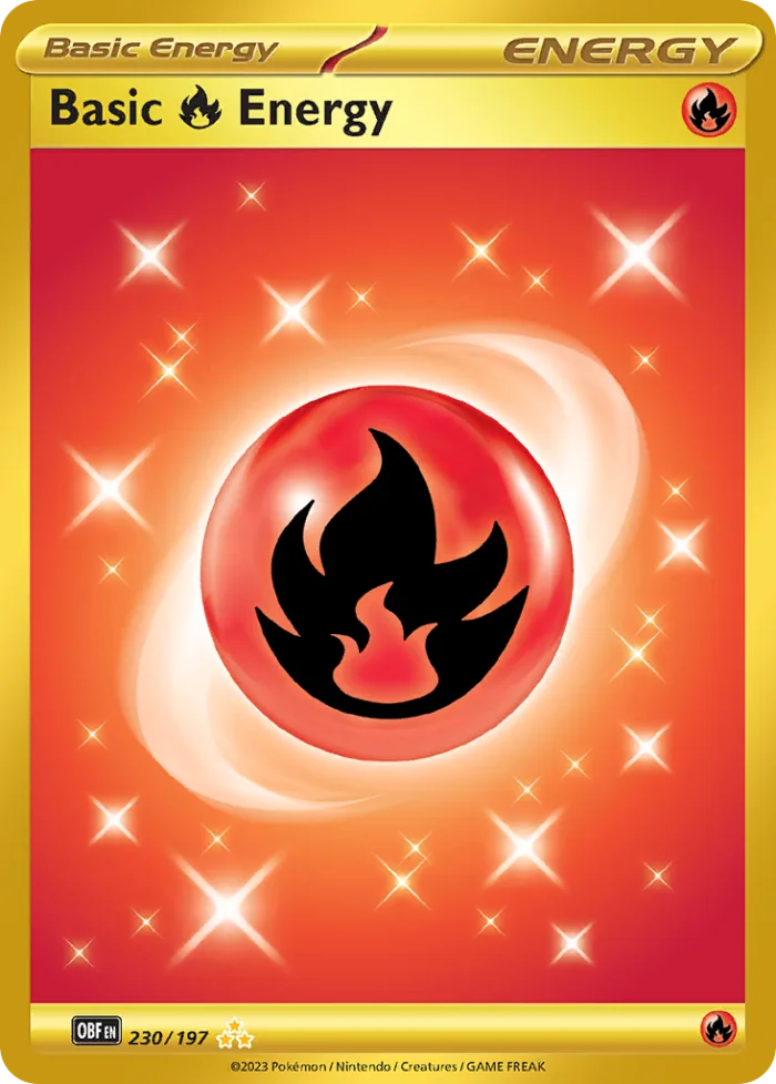 Basic Fire Energy #230 Obsidian Flames Pokemon card