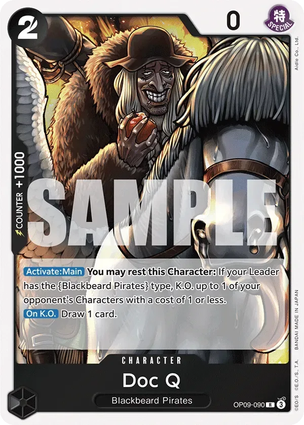 Doc Q #OP09-090 BLACK Marshall.D.Teach One Piece card