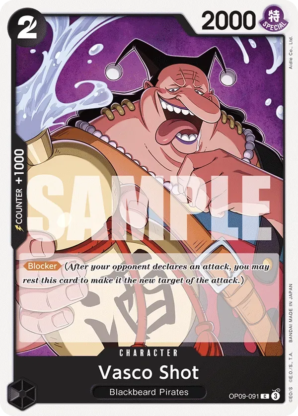 Vasco Shot #OP09-091 BLACK Marshall.D.Teach One Piece card