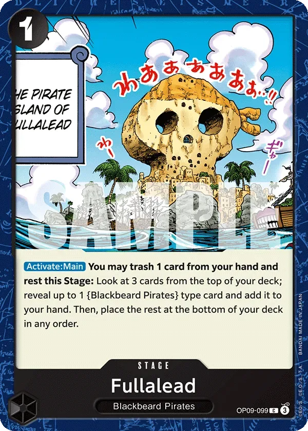 Fullalead #OP09-099 BLACK Marshall.D.Teach One Piece card