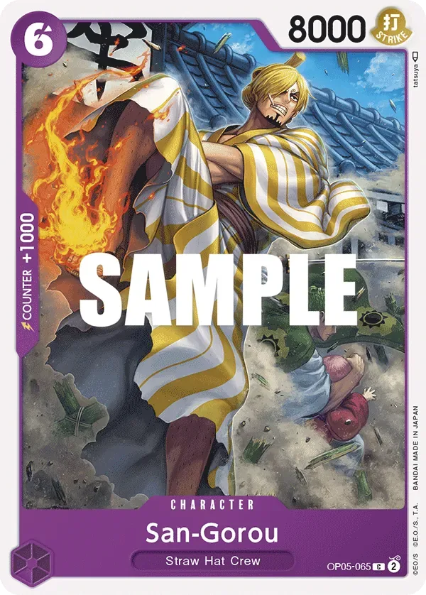 San-Gorou #OP05-065 PURPLE/BLACK Monkey.D.Luffy One Piece card