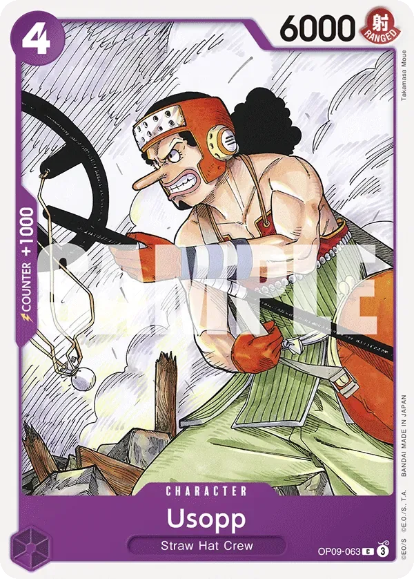 Usopp #OP09-063 PURPLE/BLACK Monkey.D.Luffy One Piece card