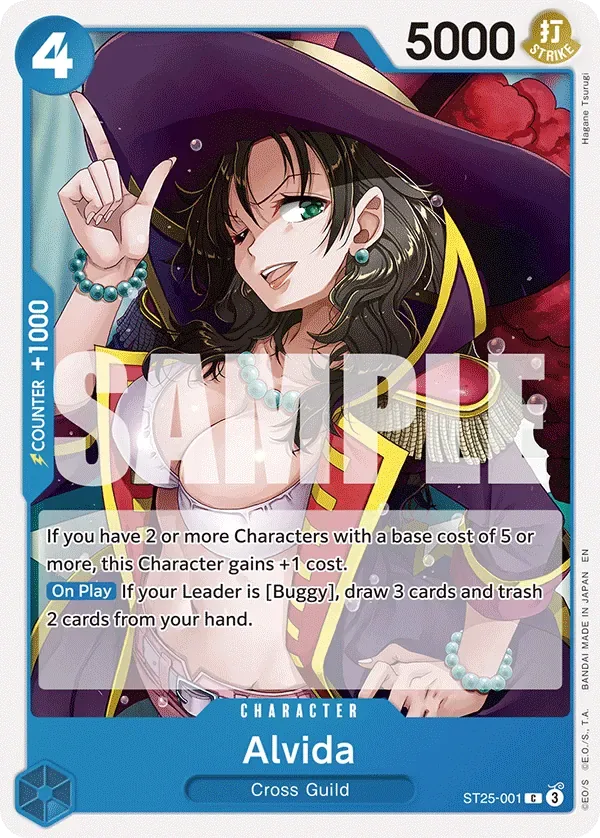 Alvida #ST25-001 BLUE Buggy One Piece card