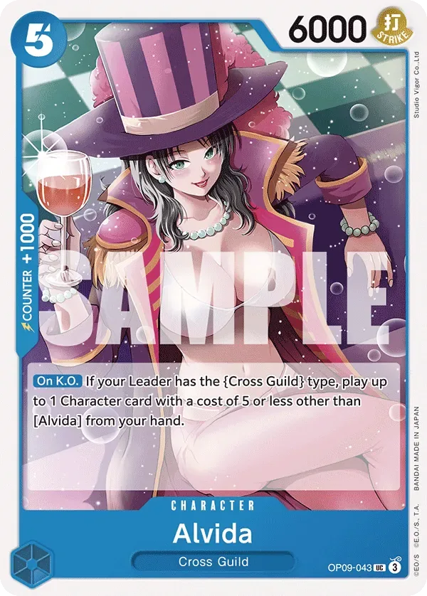 Alvida #OP09-043 BLUE Buggy One Piece card