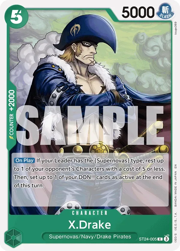 X.Drake #ST24-005 GREEN Jewelry Bonney One Piece card