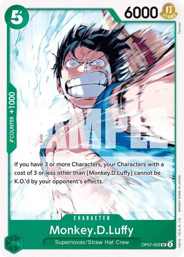 Monkey.D.Luffy #OP07-033 GREEN Jewelry Bonney One Piece card
