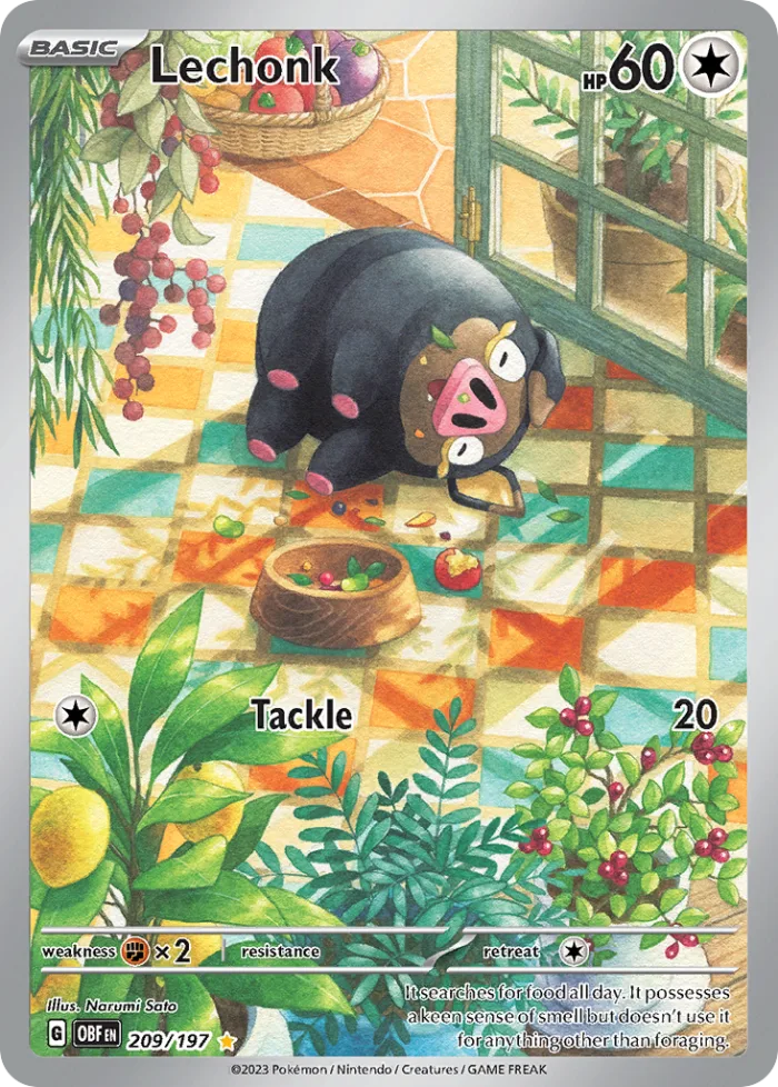 Lechonk #209 Obsidian Flames Pokemon card