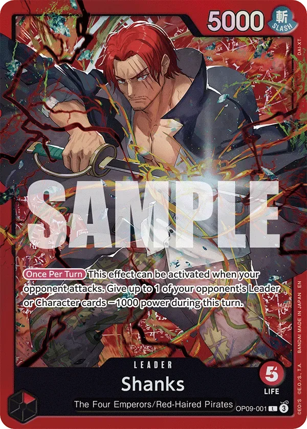 Shanks #OP09-001 RED Shanks One Piece card