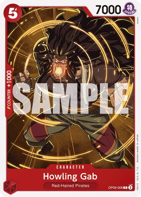 Howling Gab #OP09-006 RED Shanks One Piece card
