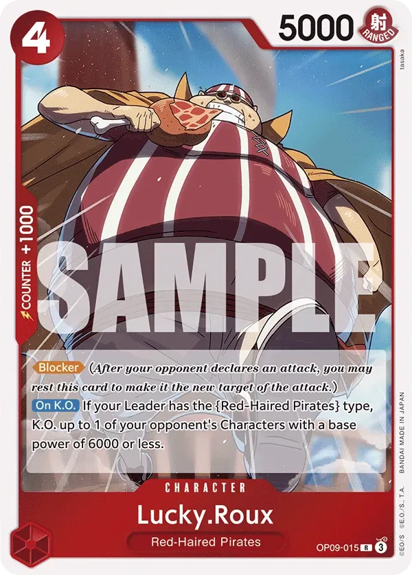Lucky.Roux #OP09-015 RED Shanks One Piece card