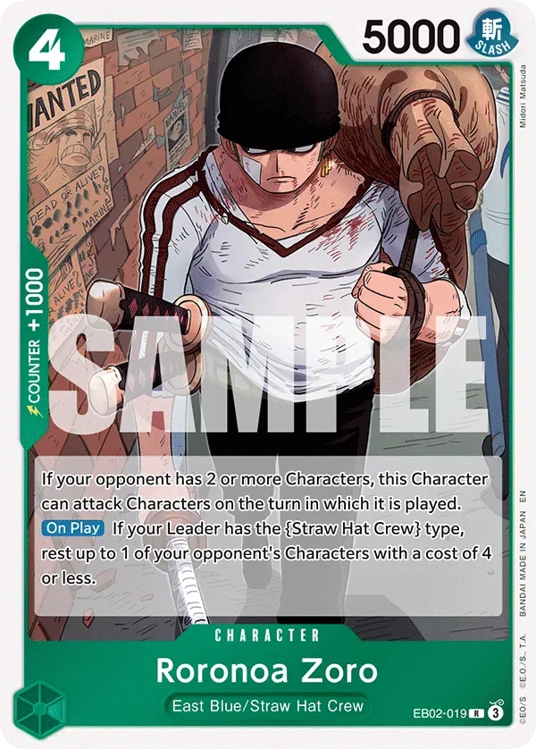 Roronoa Zoro #EB02-019 Anime 25th Collection One Piece card
