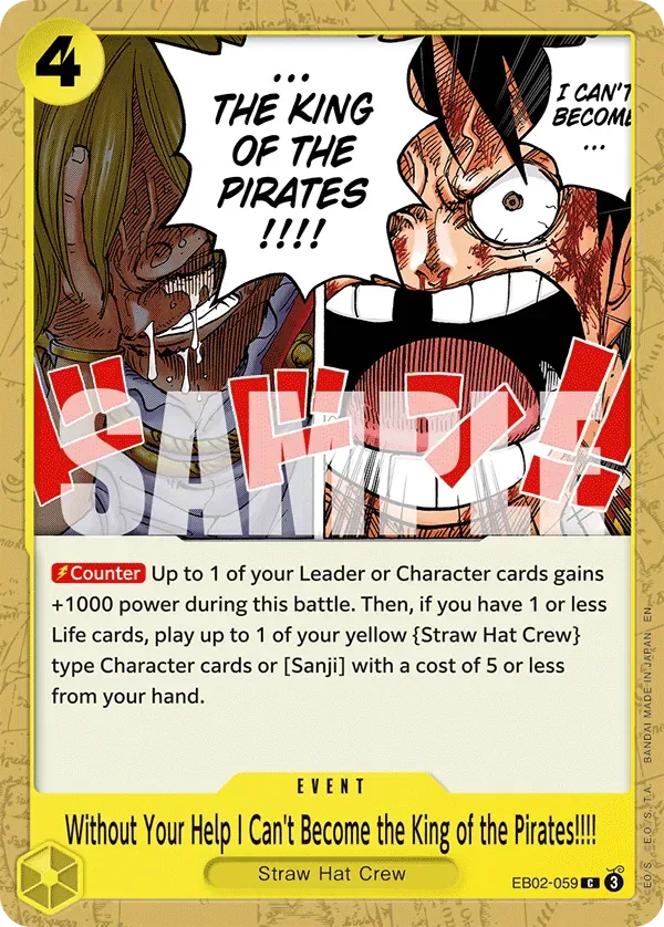 Without Your Help I Can't Become the King of the Pirates!!!! #EB02-059 Anime 25th Collection One Piece card