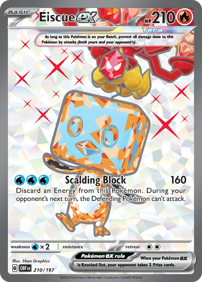 Eiscue ex #210 Obsidian Flames Pokemon card
