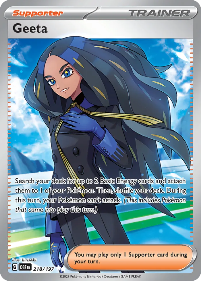 Geeta #218 Obsidian Flames Pokemon card