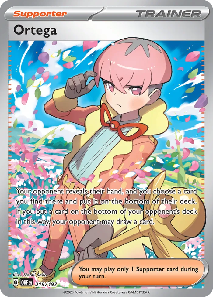 Ortega #219 Obsidian Flames Pokemon card