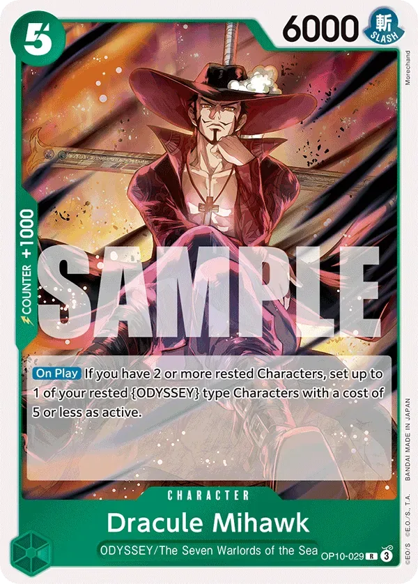 Dracule Mihawk #OP10-029 Royal Blood One Piece card