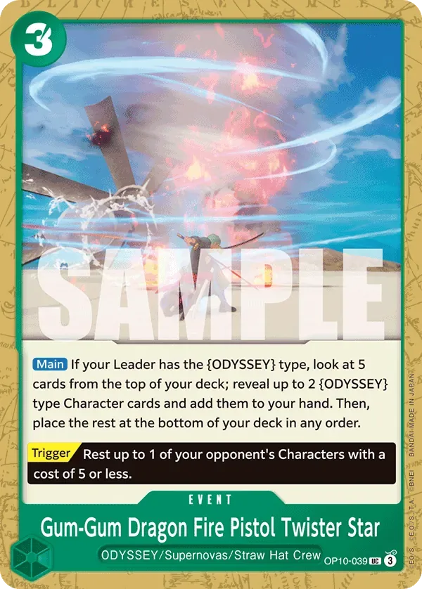 Gum-Gum Dragon Fire Pistol Twister Star #OP10-039 Royal Blood One Piece card