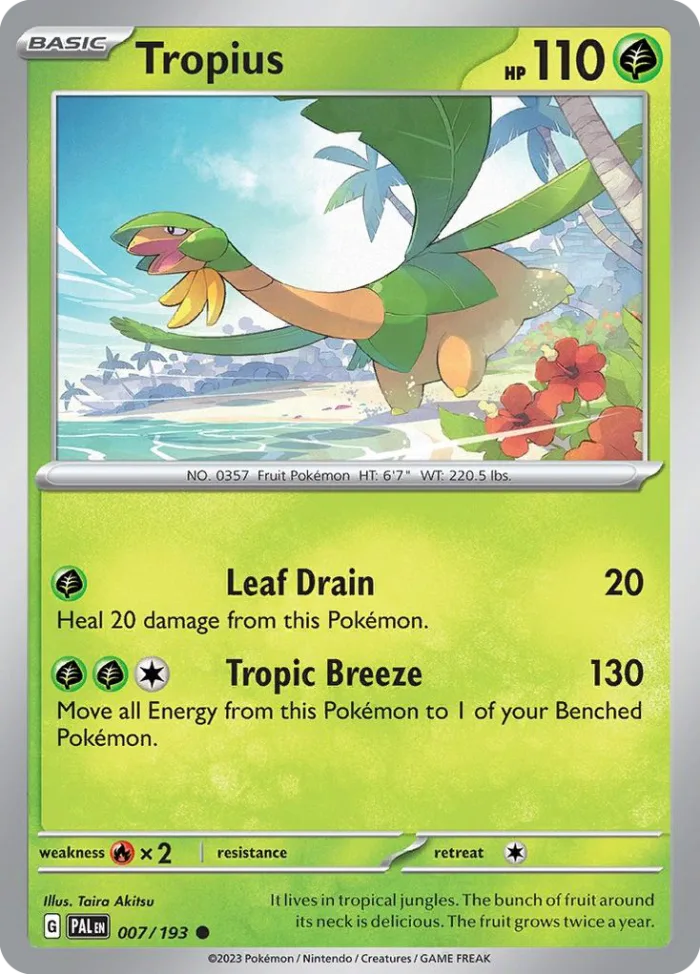Tropius #7 Paldea Evolved Pokemon card