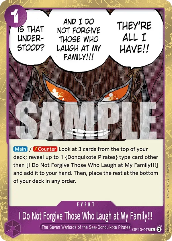 I Do Not Forgive Those Who Laugh at My Family!!! #OP10-078 Royal Blood One Piece card